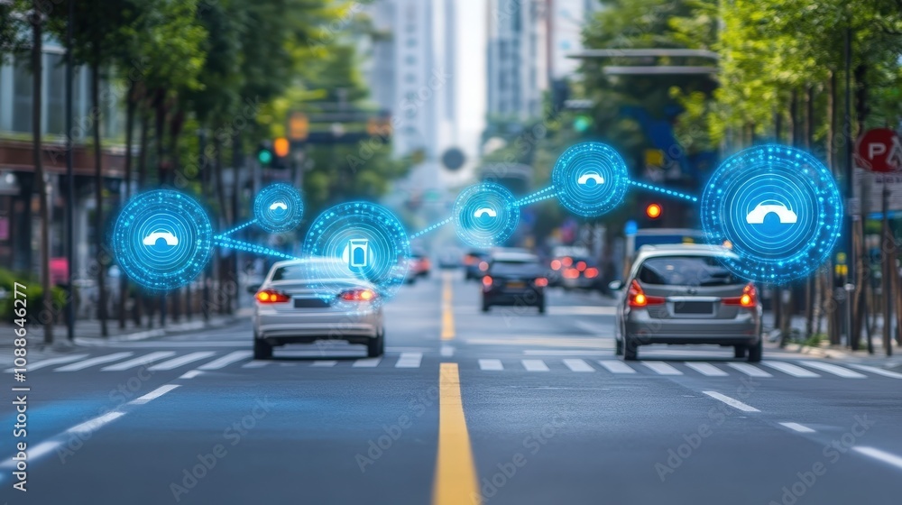 Poster write about the importance of cybersecurity in smart transportation.