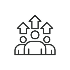 Group Growth, icon in line design. Group, growth, team, collaboration, progress, unity, development on white background vector. Group Growth editable stroke icon