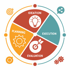 Vector infographic template shows business concept design with flat icons for web communication diagram