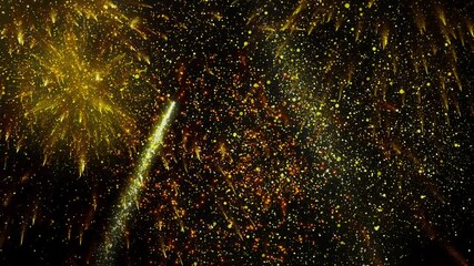 Fireworks Sky Rocket on Plain Black Background Loop