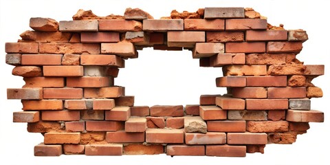 Fototapeta premium Detailed Grunge Brick Wall Frame Border - Stylish Background for Graphic Design, Posters Backdrops, and Creative Project with Copy space, Isolated on a White Background