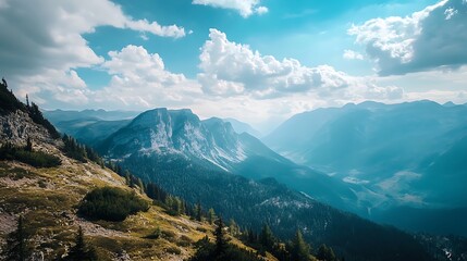 Naklejka premium Majestic Mountain Range Landscape