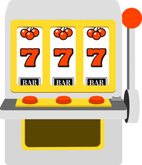 スロットマシンのイラスト　スリーセブン