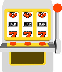 スロットマシンのイラスト　BAR揃い