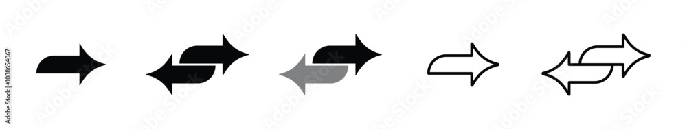 Poster double arrow icons in four direction vector design concepts. double arrow icons