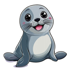 Fototapeta premium Cute Cartoon Seal