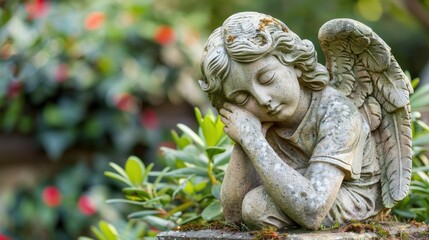 Fototapeta premium Grief: The sorrow and mourning felt after a significant loss, like the death of a loved one, often accompanied by feelings of emptiness and sadness. 