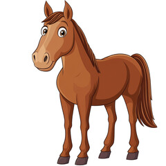 Naklejka premium Brown Cartoon Horse Illustration