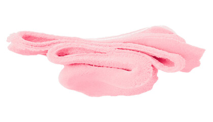 Pink clay texture isolated on transparent background.