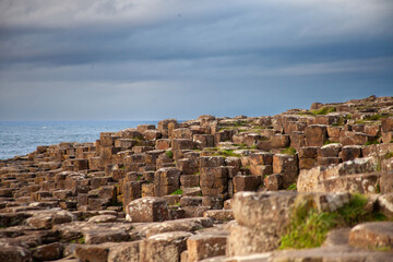 Hexagonal Rocks at the Giants Causeway in Ireland