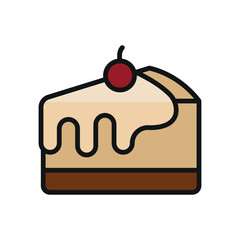 Cheese cake icon vector food or dessert in modern and simpel concept