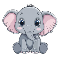 Obraz premium Cute Baby Elephant Cartoon