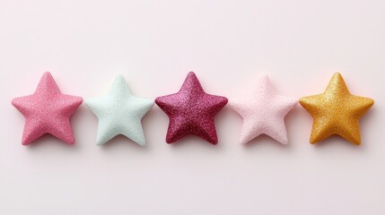 Festive Glitter Stars Pink Gold Holiday Decorations