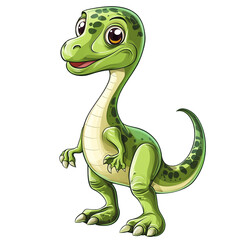 Obraz premium Cute Green Dinosaur Illustration