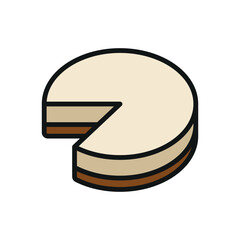 Cheese cake icon vector food or dessert in modern and simpel concept