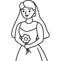 bride holding a flower