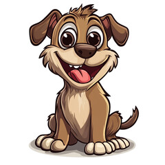 Obraz premium Cute Cartoon Dog with Big Eyes and a Happy Expression