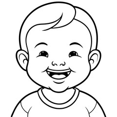 cute baby boy showing his teeth