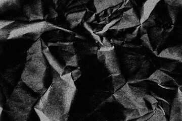 black crumpled paper background texture