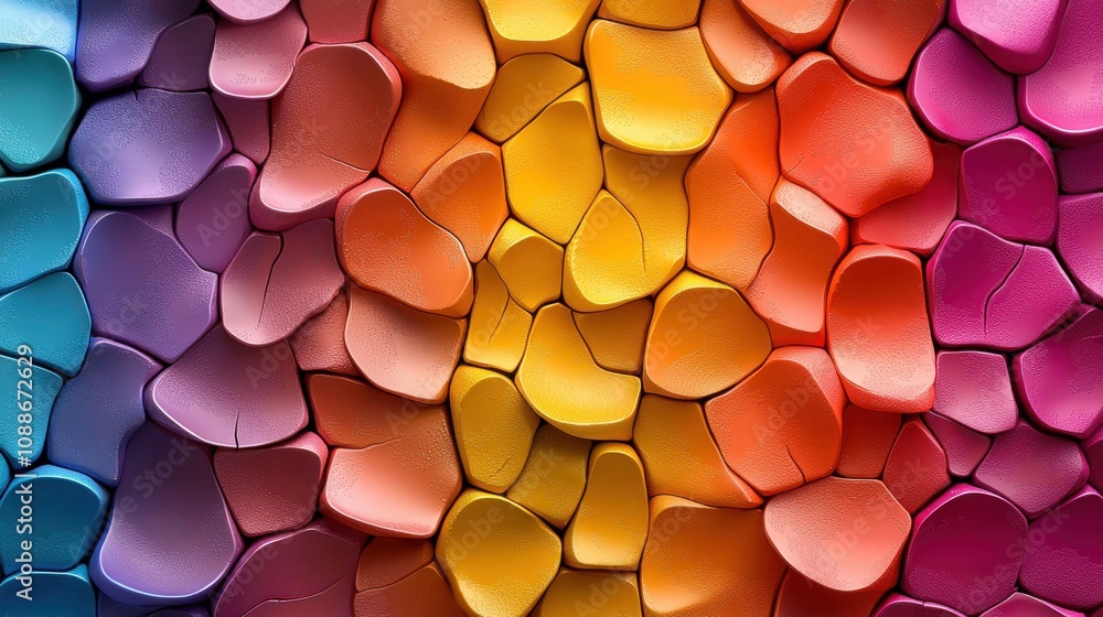 Poster vibrant abstract art session with colorful shapes