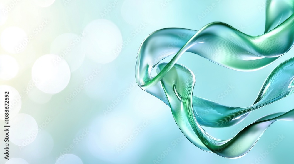 Poster soft blues and greens abstract gradient flow
