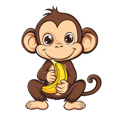 Cute Monkey with a Banana