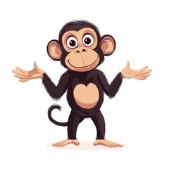 Obraz premium Cute Cartoon Monkey Illustration
