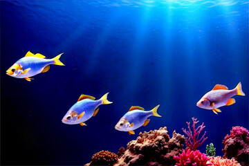 Fototapeta premium fish, watercolor illustration, hand drawing, Generative AI
