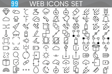 Web icon set, Set of computer icon vectors