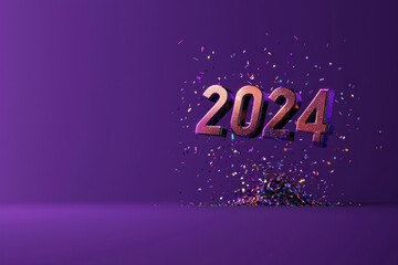 Celebrating 2024 new year’s event global scale digital art vibrant atmosphere joyful perspective future aspirations