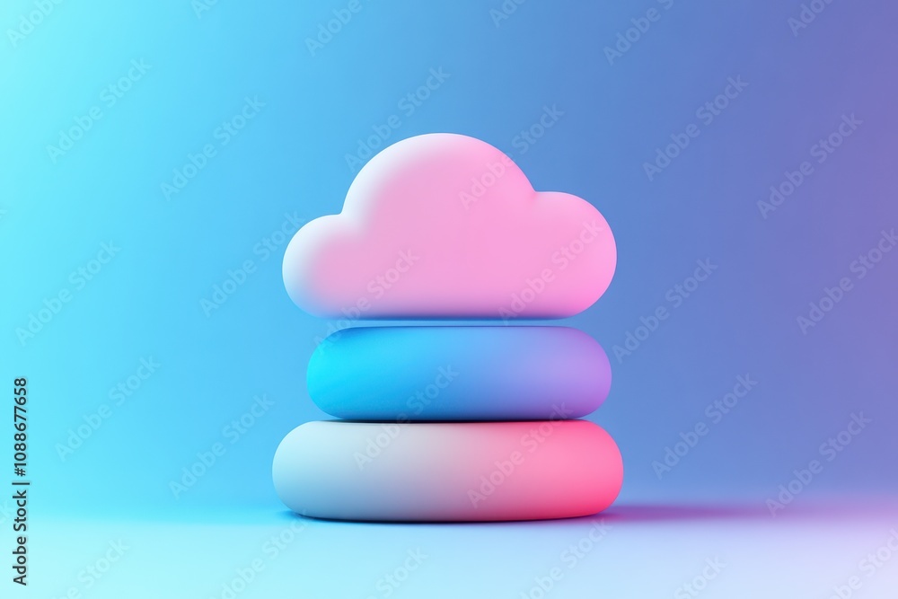 Poster a stack of three clouds on a background