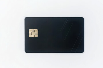 sleek black credit card with gold chip, symbolizing modern finance and digital transactions. Its minimalist design reflects sophistication and security
