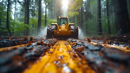 An image of tree cutting during a forestry management project with agronomy techniques 