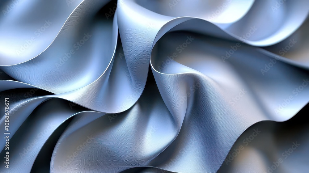 Poster soft grey wave patterns in smooth textures