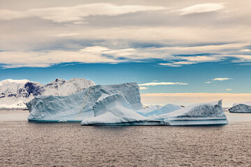 Glacier and Iceberg in the Antarctic Landscape