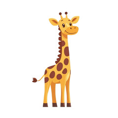 Obraz premium Smiling Giraffe Cartoon Illustration