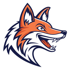 Obraz premium Fox Head Logo Vector Illustration Featuring Modern and Minimalistic Design Perfect for Branding and Graphic Projects