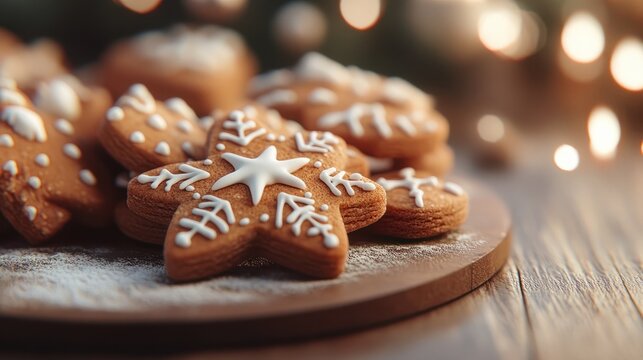 Close-up of Christmas cookies