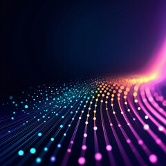 Obraz premium Neon glow dotted lines
