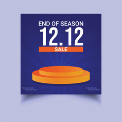 12.12 sale background social media post template