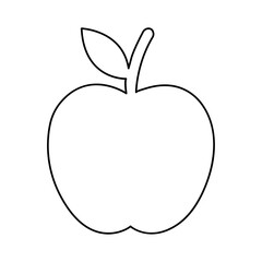 Continuous one line drawing  of apple fruit outline vector art illustration 