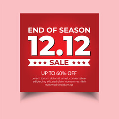 12.12 sale background social media post template