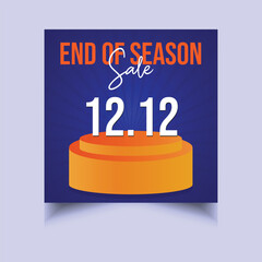 12.12 sale background social media post template