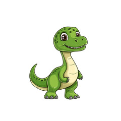 Fototapeta premium Cute Green Dinosaur Illustration