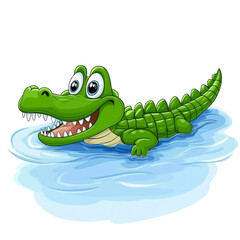 Naklejka premium Smiling Alligator in Water