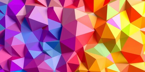 Fototapeta premium Vibrant futuristic surface with colorful tetrahedrons creating an abstract 3D banner, abstract, colorful, multicolored