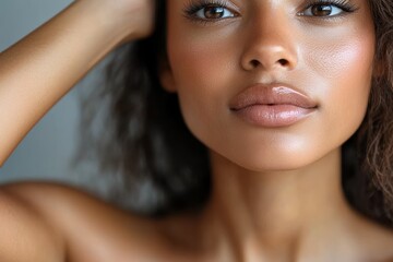 Fototapeta premium close-up of hispanic woman's face, spa, skin care