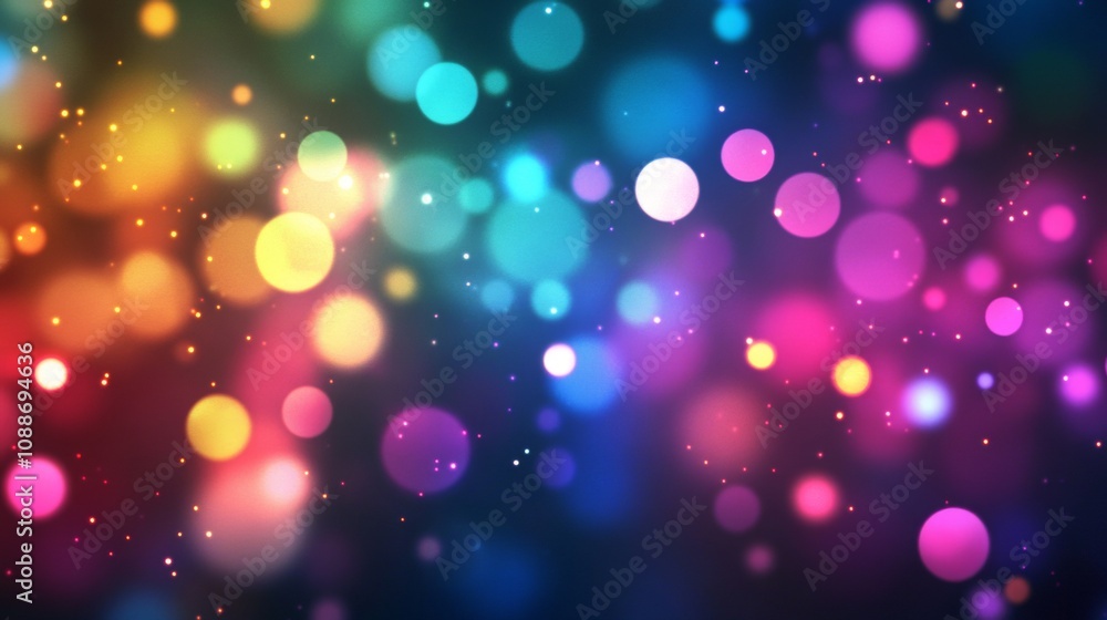 Aufkleber a dazzling array of colorful bokeh lights fills the background, creating a captivating and festive a