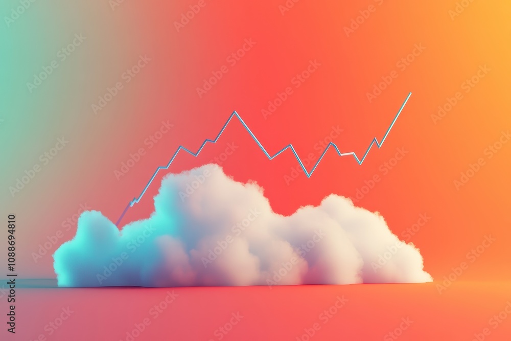 Poster a cloud with a graph on top of it
