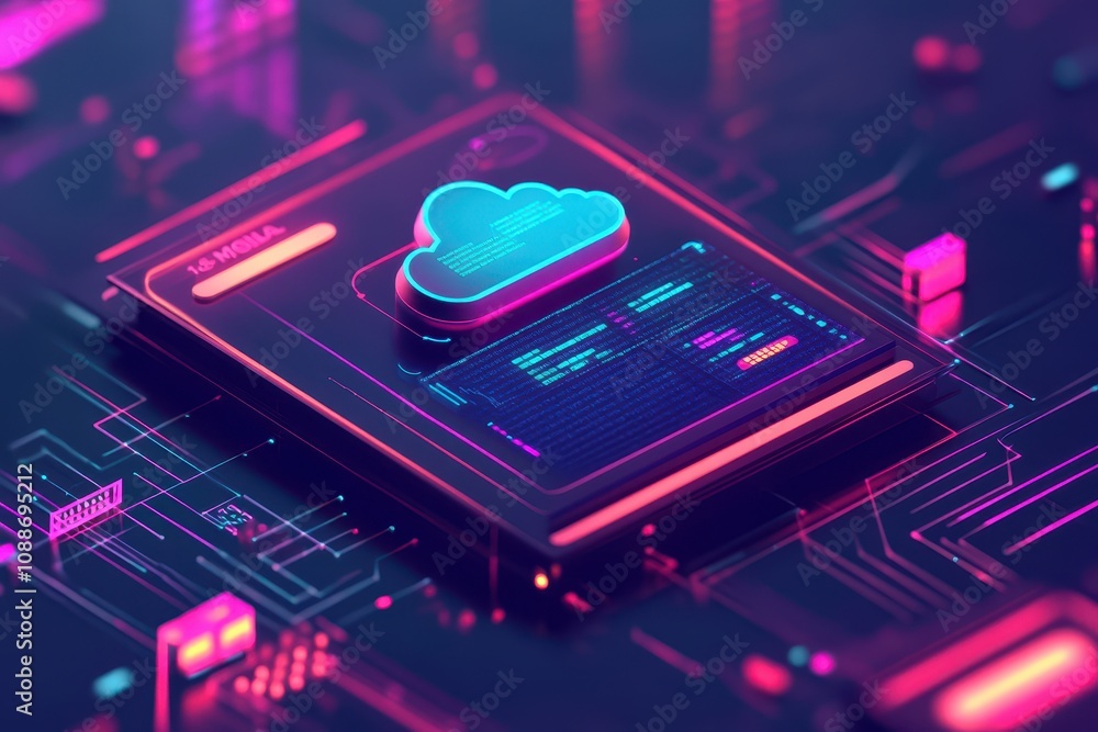 Poster a cloud is floating above a colorful frame